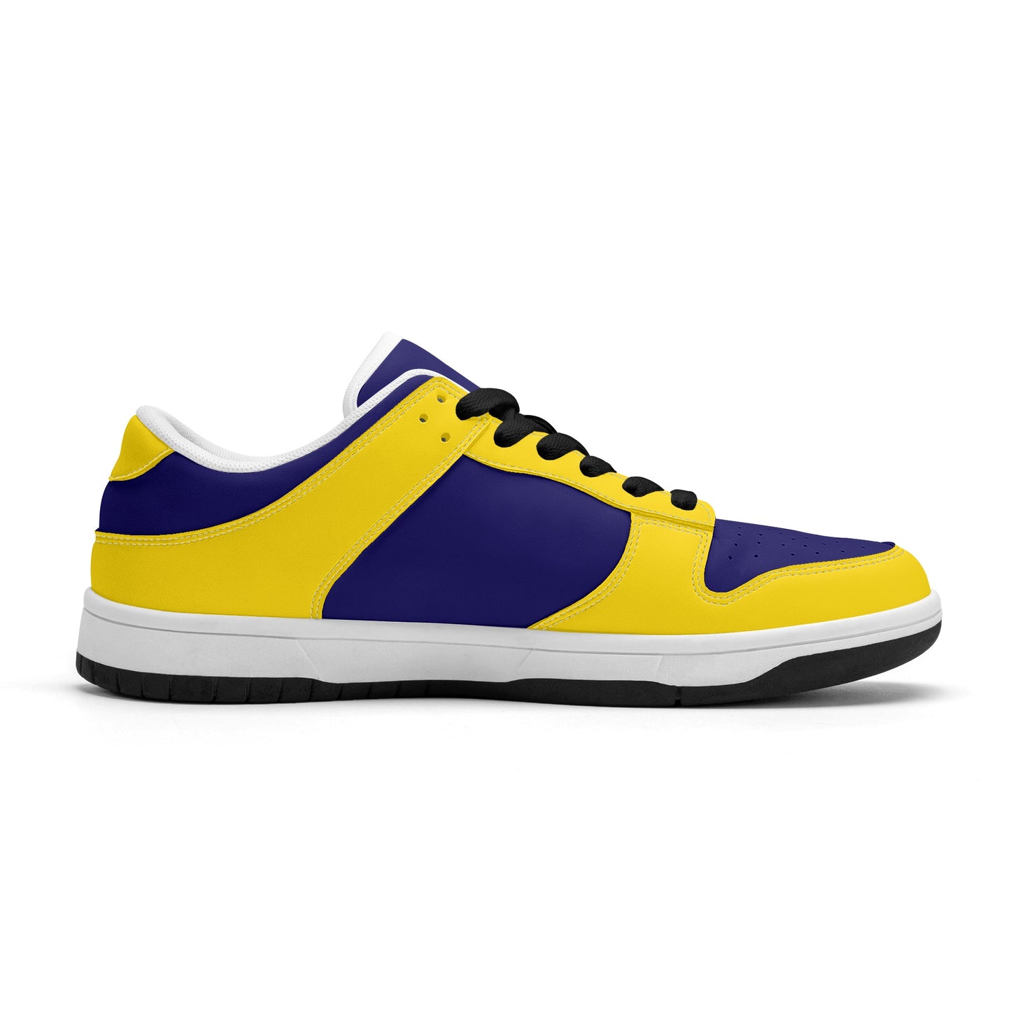Customizable Blue and Yellow Varsity  Mens Dunk Stylish Low Top Leather Sneakers