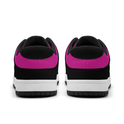 Customizable Black and Pink (Image) Womens Dunk Stylish Low Top Leather Sneakers