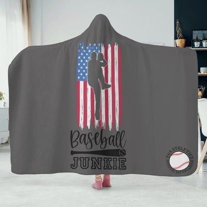 Baseball junkie Hooded Blanket