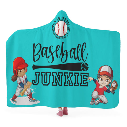 Baseball Junkie (Girl Player) Hooded Blanket